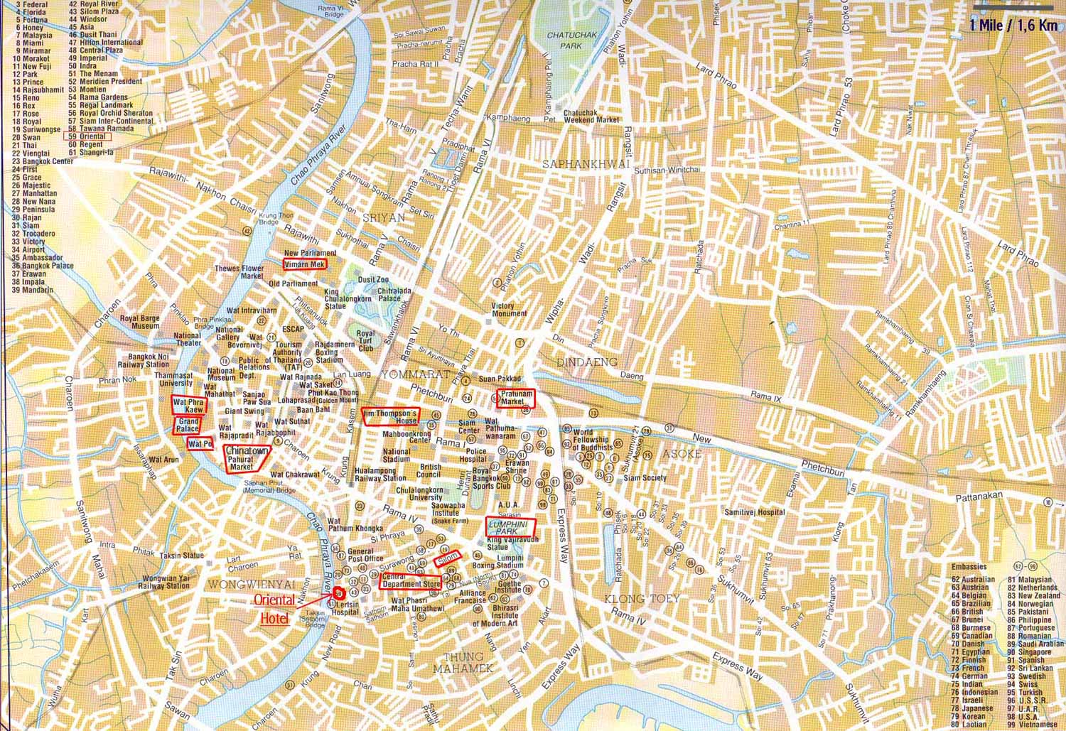 Bangkok Districts Map